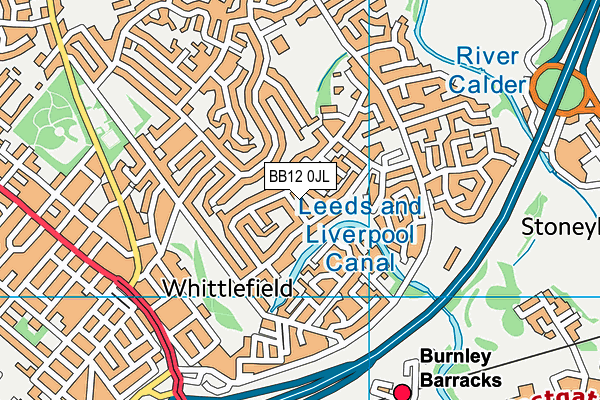 BB12 0JL map - OS VectorMap District (Ordnance Survey)