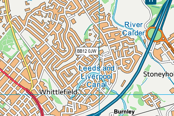 BB12 0JW map - OS VectorMap District (Ordnance Survey)
