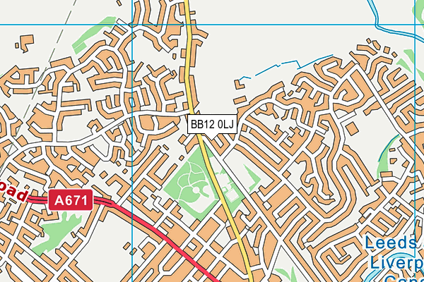 BB12 0LJ map - OS VectorMap District (Ordnance Survey)