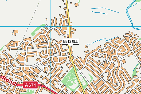 BB12 0LL map - OS VectorMap District (Ordnance Survey)