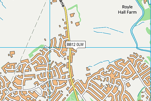 BB12 0LW map - OS VectorMap District (Ordnance Survey)