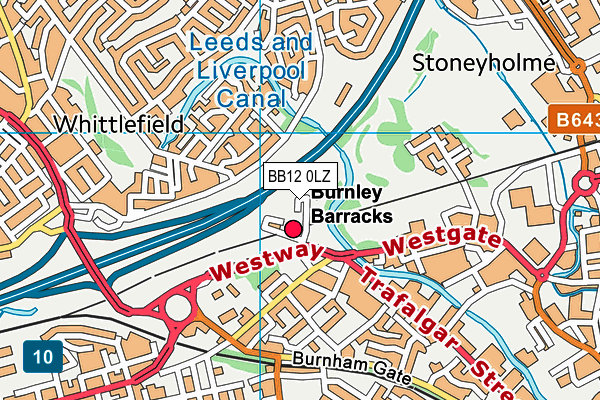 BB12 0LZ map - OS VectorMap District (Ordnance Survey)