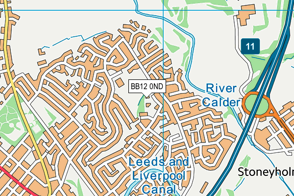 BB12 0ND map - OS VectorMap District (Ordnance Survey)