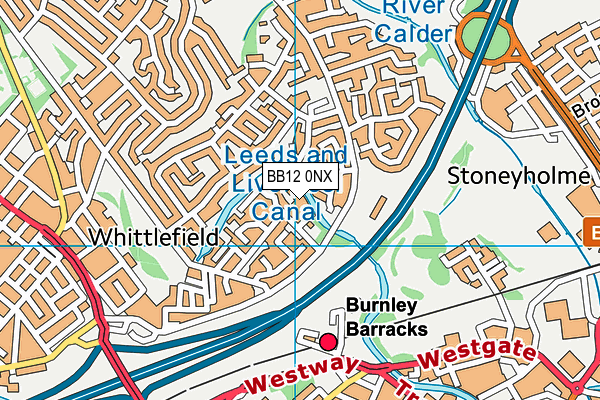 BB12 0NX map - OS VectorMap District (Ordnance Survey)