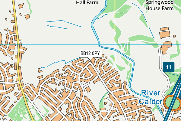 BB12 0PY map - OS VectorMap District (Ordnance Survey)