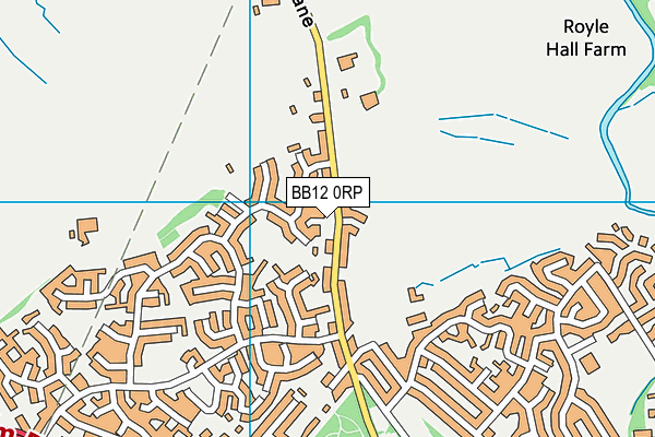 BB12 0RP map - OS VectorMap District (Ordnance Survey)