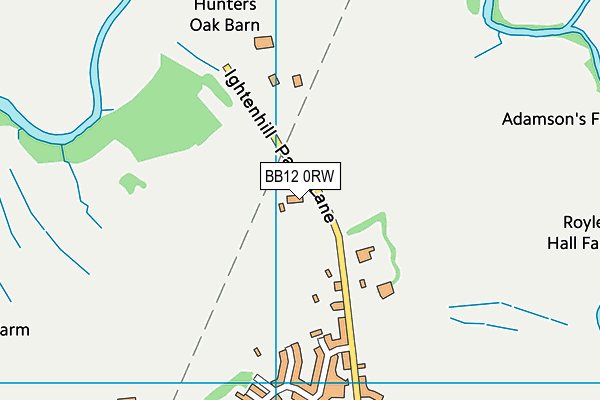 BB12 0RW map - OS VectorMap District (Ordnance Survey)