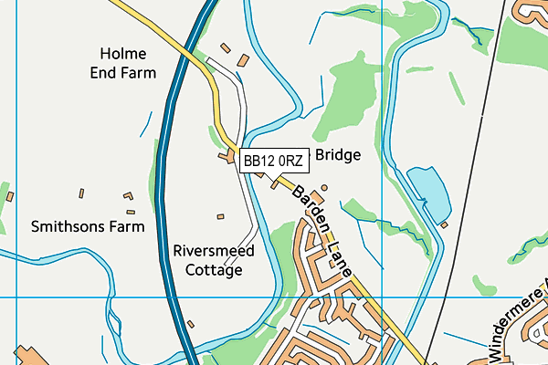 BB12 0RZ map - OS VectorMap District (Ordnance Survey)