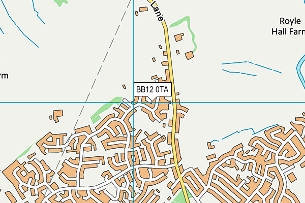 BB12 0TA map - OS VectorMap District (Ordnance Survey)