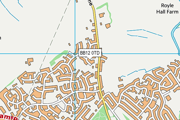 BB12 0TD map - OS VectorMap District (Ordnance Survey)