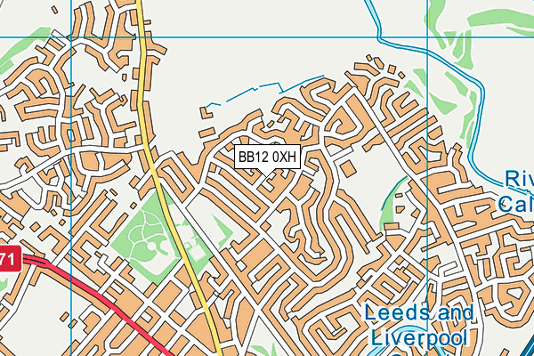 BB12 0XH map - OS VectorMap District (Ordnance Survey)