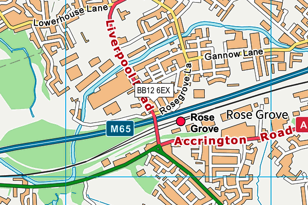 BB12 6EX map - OS VectorMap District (Ordnance Survey)