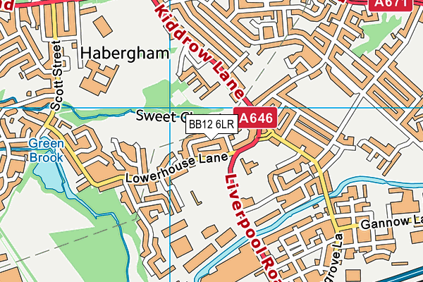 BB12 6LR map - OS VectorMap District (Ordnance Survey)