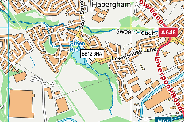 BB12 6NA map - OS VectorMap District (Ordnance Survey)