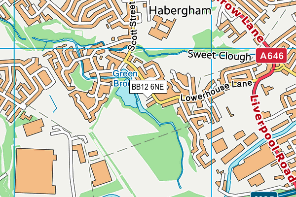 BB12 6NE map - OS VectorMap District (Ordnance Survey)