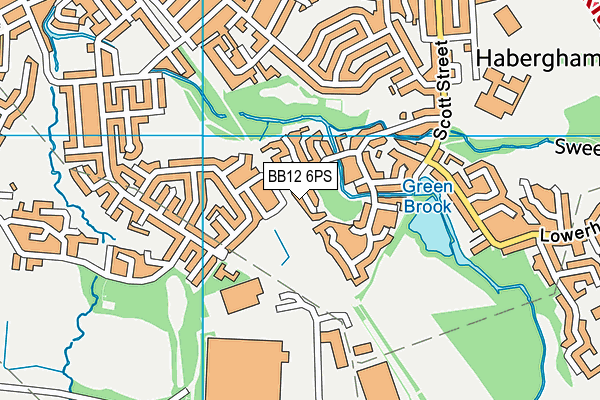 BB12 6PS map - OS VectorMap District (Ordnance Survey)