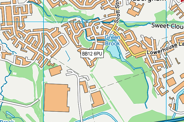 BB12 6PU map - OS VectorMap District (Ordnance Survey)