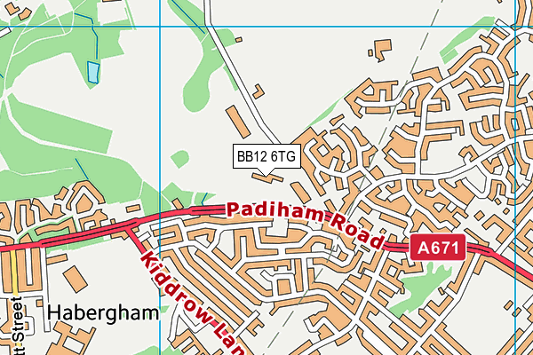 St Joseph's Park Hill School map (BB12 6TG) - OS VectorMap District (Ordnance Survey)
