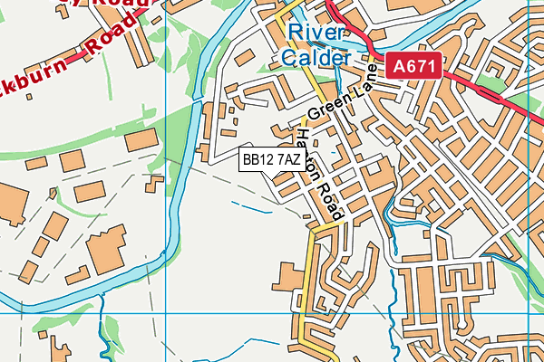BB12 7AZ map - OS VectorMap District (Ordnance Survey)