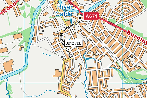 BB12 7BE map - OS VectorMap District (Ordnance Survey)