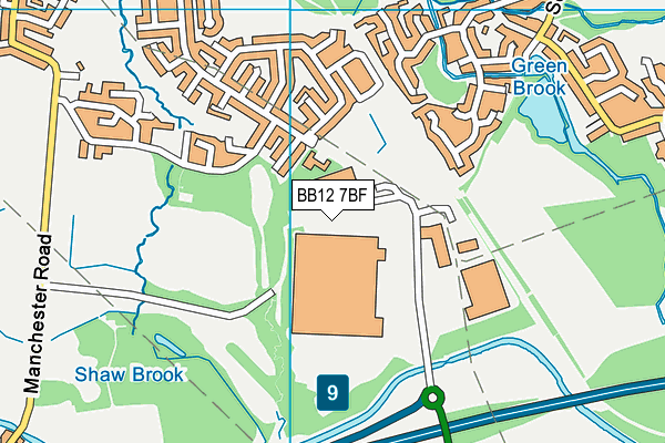 BB12 7BF map - OS VectorMap District (Ordnance Survey)