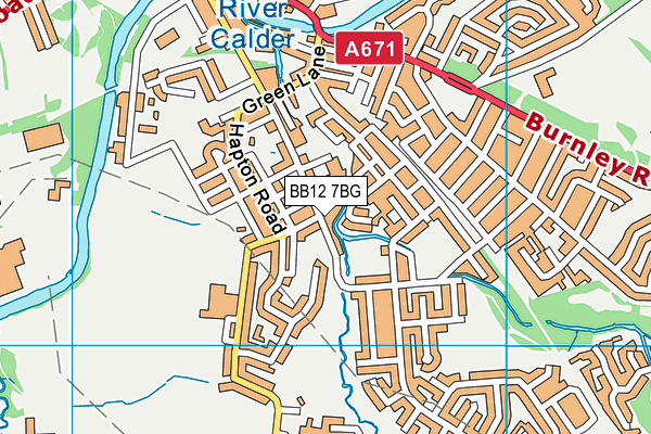 BB12 7BG map - OS VectorMap District (Ordnance Survey)