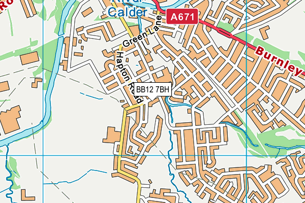 BB12 7BH map - OS VectorMap District (Ordnance Survey)