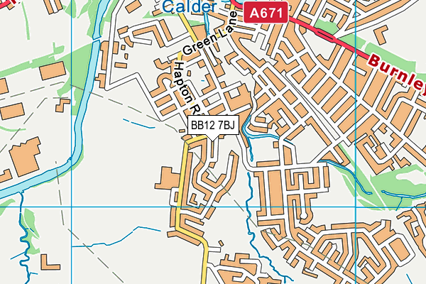 BB12 7BJ map - OS VectorMap District (Ordnance Survey)