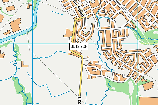 BB12 7BP map - OS VectorMap District (Ordnance Survey)