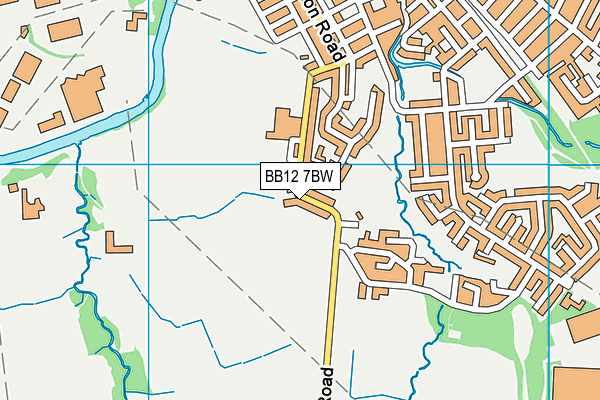 BB12 7BW map - OS VectorMap District (Ordnance Survey)