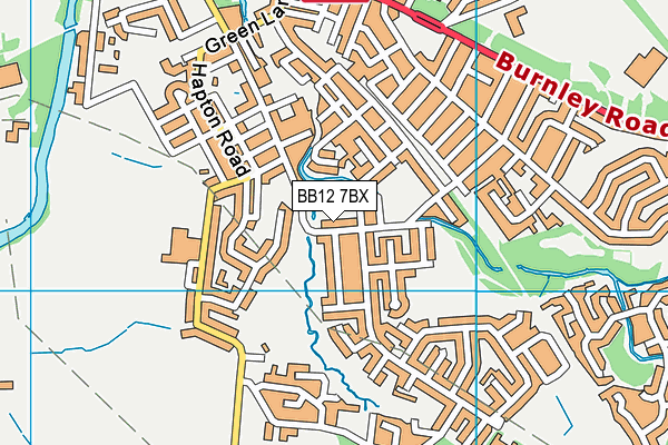 BB12 7BX map - OS VectorMap District (Ordnance Survey)