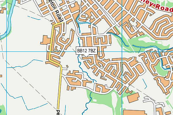 BB12 7BZ map - OS VectorMap District (Ordnance Survey)