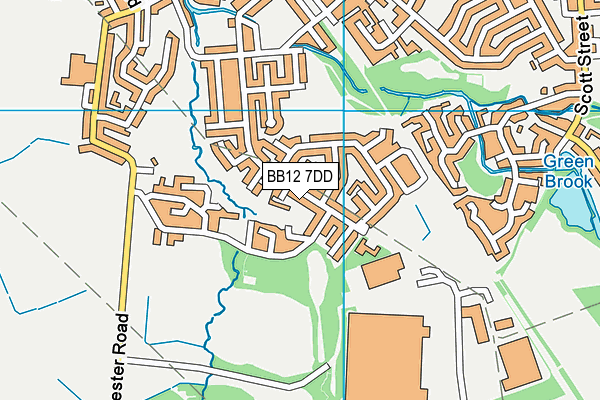 BB12 7DD map - OS VectorMap District (Ordnance Survey)