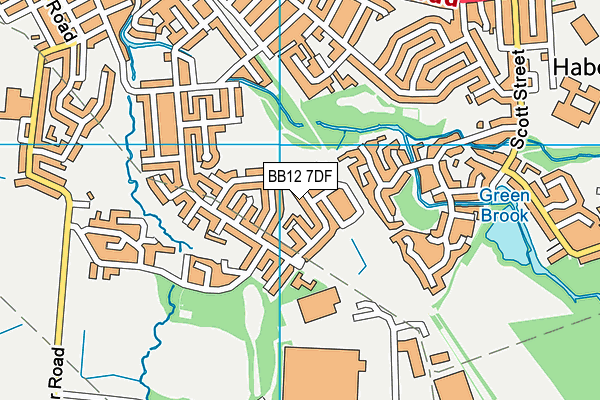 BB12 7DF map - OS VectorMap District (Ordnance Survey)