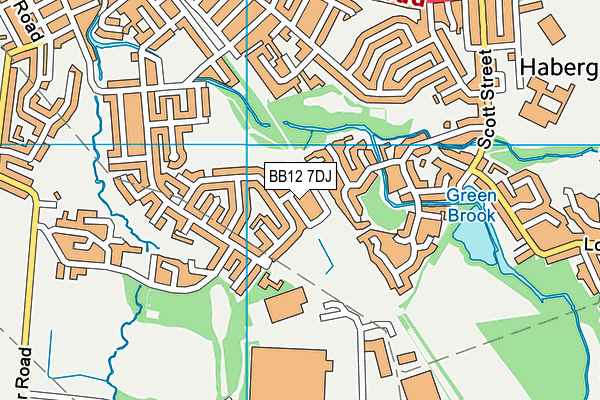 BB12 7DJ map - OS VectorMap District (Ordnance Survey)