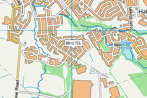 BB12 7DL map - OS VectorMap District (Ordnance Survey)