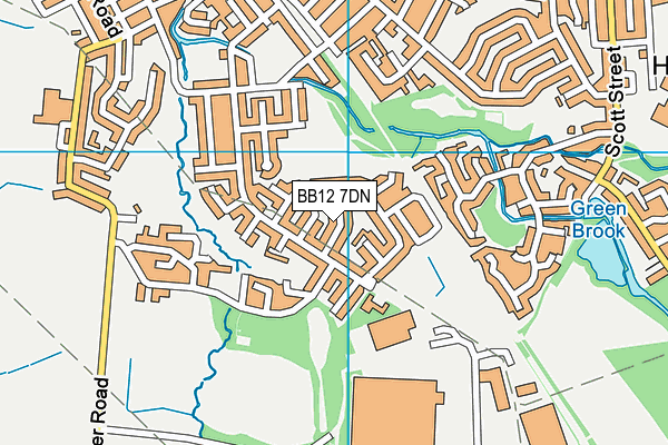 BB12 7DN map - OS VectorMap District (Ordnance Survey)