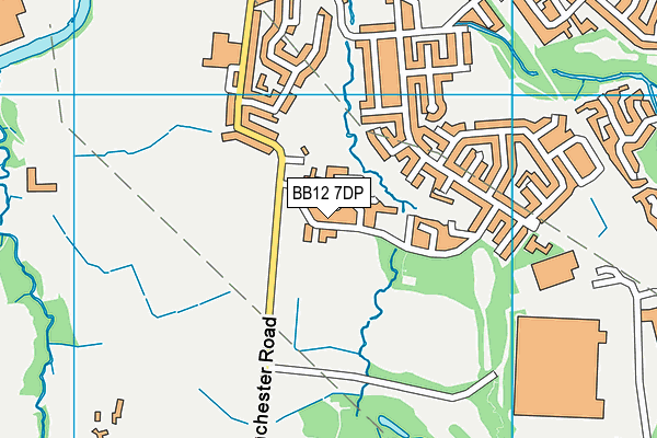 BB12 7DP map - OS VectorMap District (Ordnance Survey)