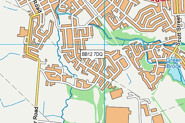 BB12 7DQ map - OS VectorMap District (Ordnance Survey)