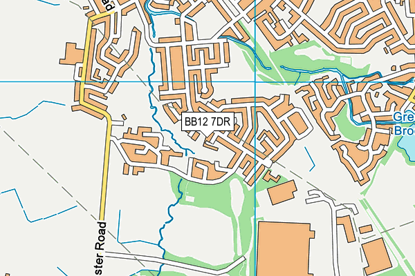 BB12 7DR map - OS VectorMap District (Ordnance Survey)