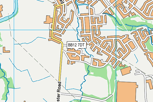 BB12 7DT map - OS VectorMap District (Ordnance Survey)