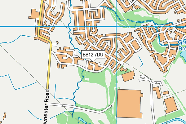 BB12 7DU map - OS VectorMap District (Ordnance Survey)