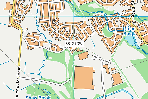 BB12 7DW map - OS VectorMap District (Ordnance Survey)