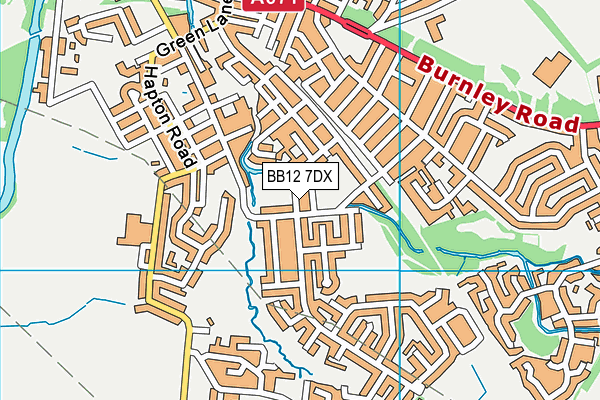 BB12 7DX map - OS VectorMap District (Ordnance Survey)
