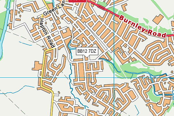 BB12 7DZ map - OS VectorMap District (Ordnance Survey)