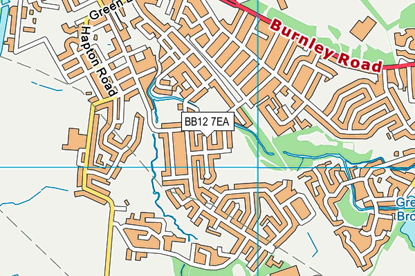BB12 7EA map - OS VectorMap District (Ordnance Survey)