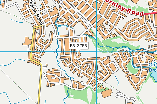 BB12 7EB map - OS VectorMap District (Ordnance Survey)