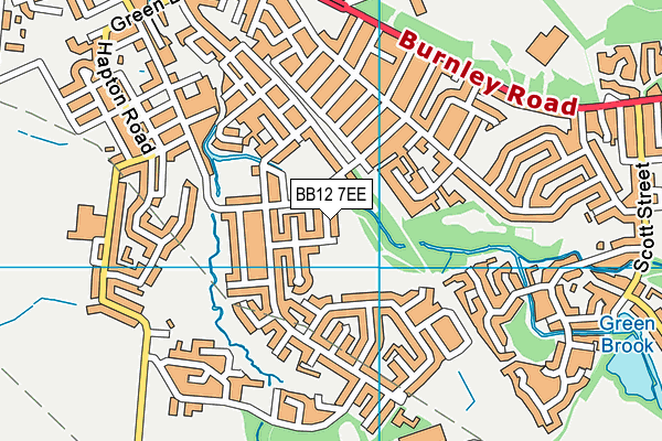 BB12 7EE map - OS VectorMap District (Ordnance Survey)