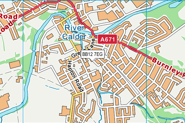 BB12 7EG map - OS VectorMap District (Ordnance Survey)