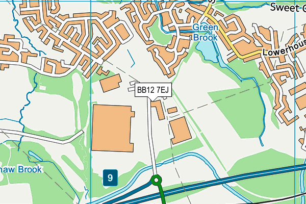 BB12 7EJ map - OS VectorMap District (Ordnance Survey)
